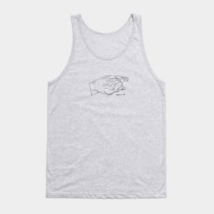 drawing of hand black line Tank Top